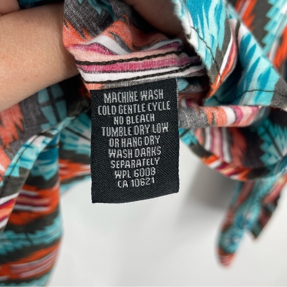 Dale Brisby Rock and Roll Cowboy Aztec Print Shirt Size Small western - Picture 8 of 9